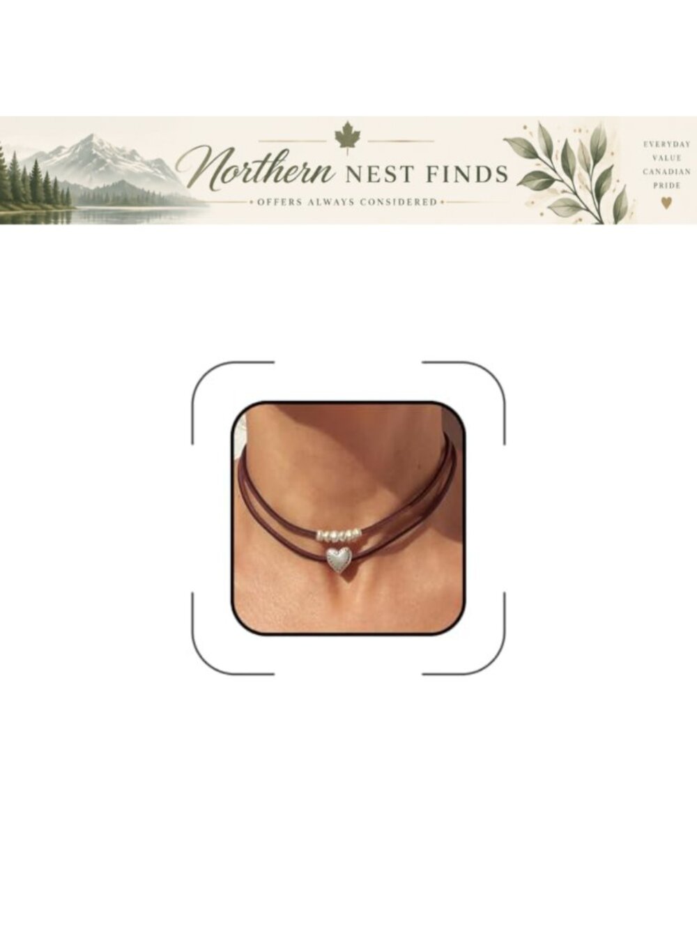 Boho Layered Heart Suede Leather Choker Necklace Women Adjustable